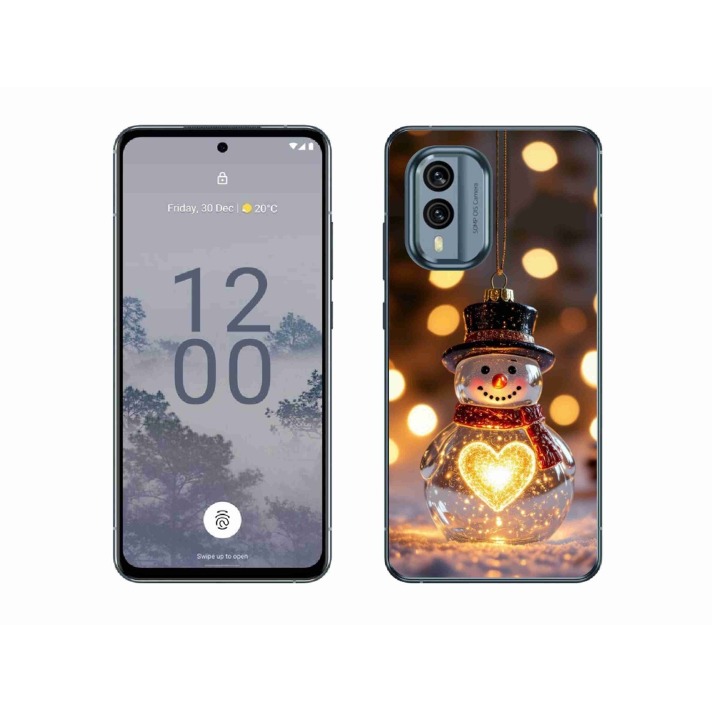 mmCase gél tok a Nokia X30 5G-hez – világító karácsonyi hóember