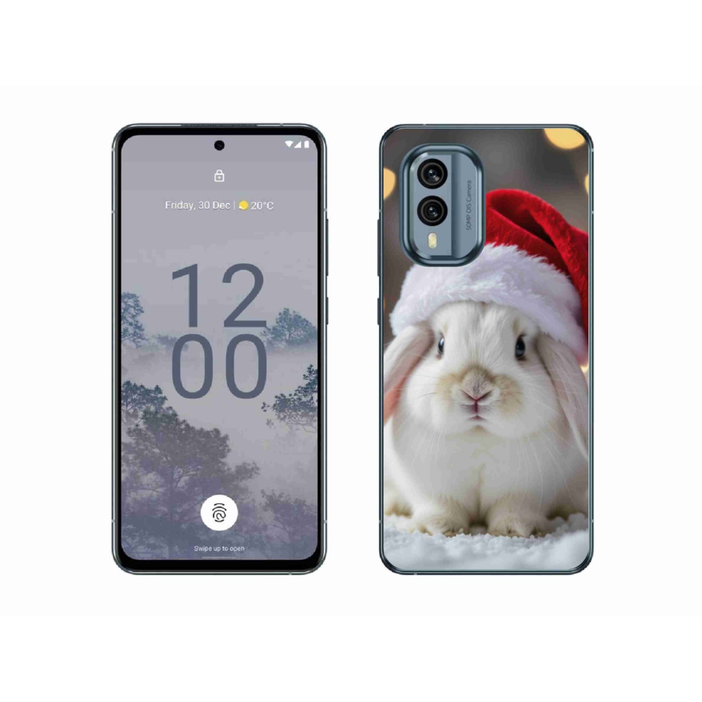 Zselés borítás mmCase a Nokia X30 5G készülékhez - karácsonyi nyuszi