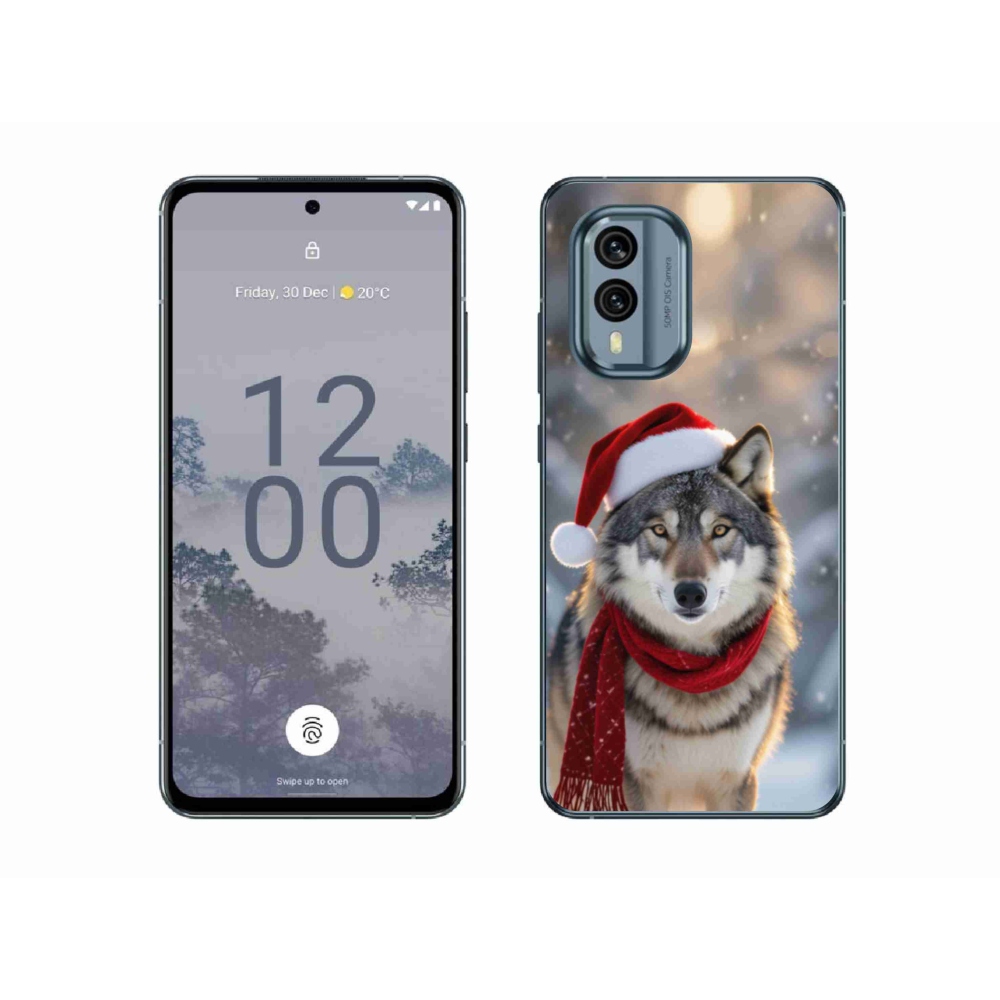 Zselés borítás mmCase a Nokia X30 5G készülékhez - Karácsonyi farkas
