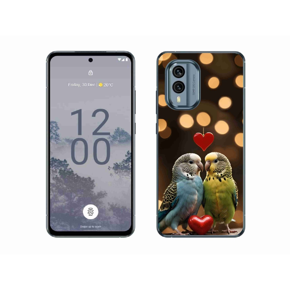 mmCase gél tok a Nokia X30 5G-hez – szerelmes papagájok