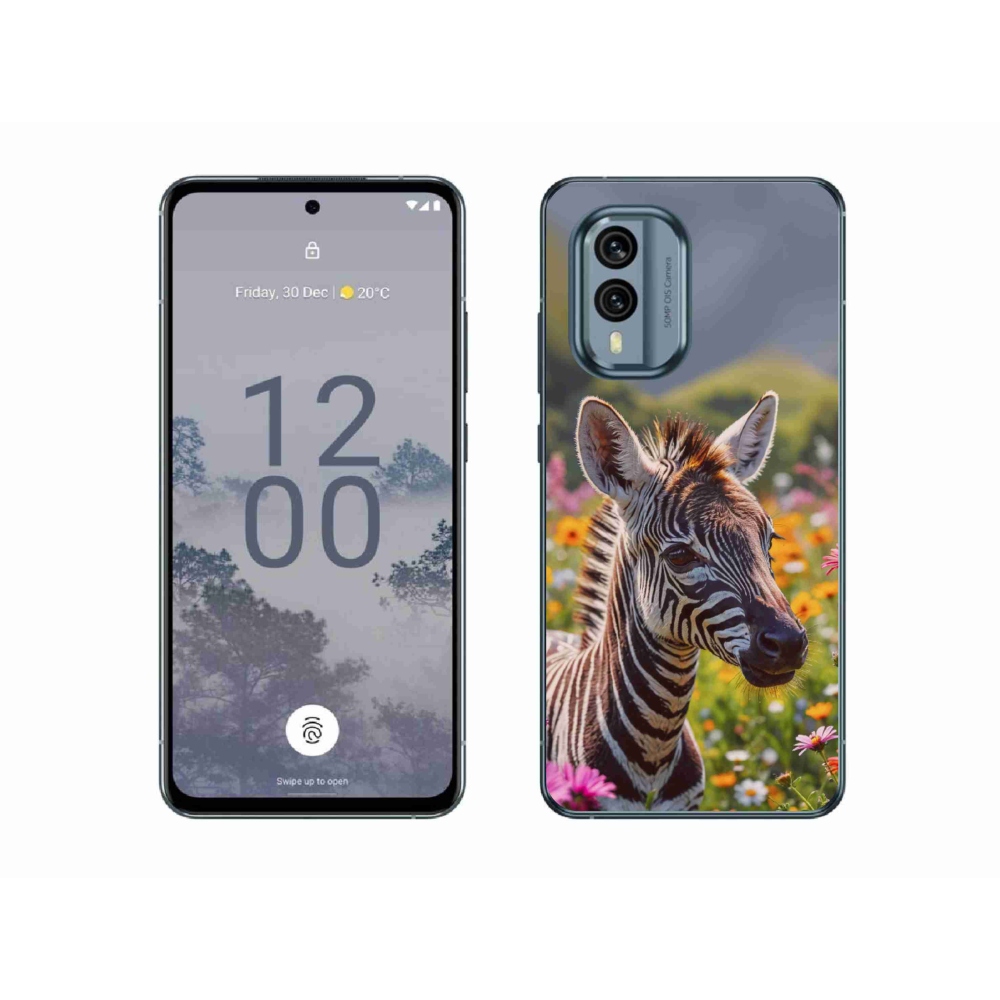 mmCase gélhuzat a Nokia X30 5G-hez – zebra a réten