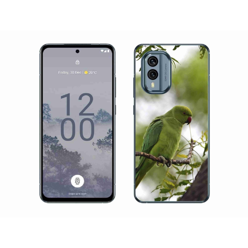 Zselés tok mmCase a Nokia X30 5G készülékhez - zöld papagáj