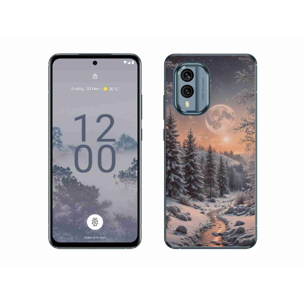 Zselés borítás mmCase a Nokia X30 5G készülékhez - téli tájkép 2