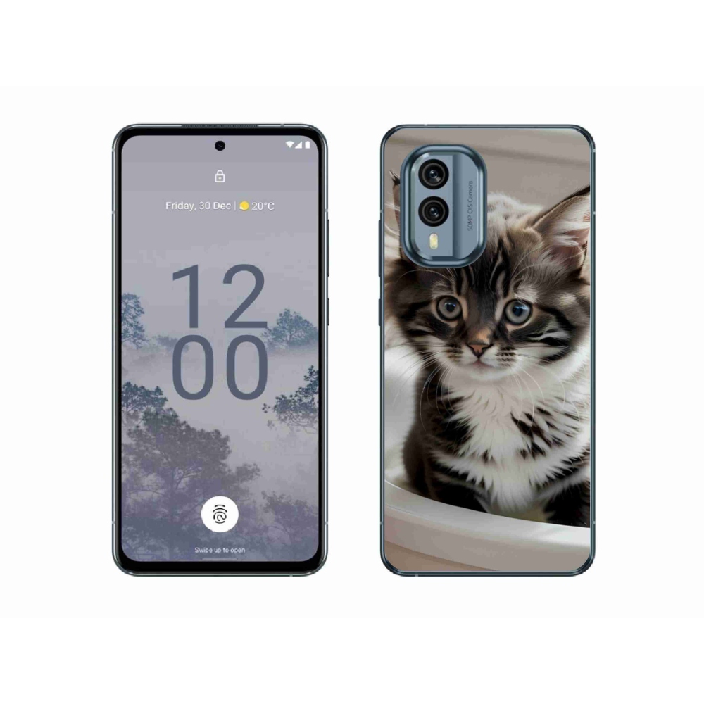 Zselés borítás mmCase a Nokia X30 5G készülékhez - kíváncsi cica