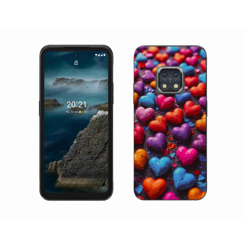 Zselés borítás mmCase a Nokia XR20 készülékhez - színes szív
