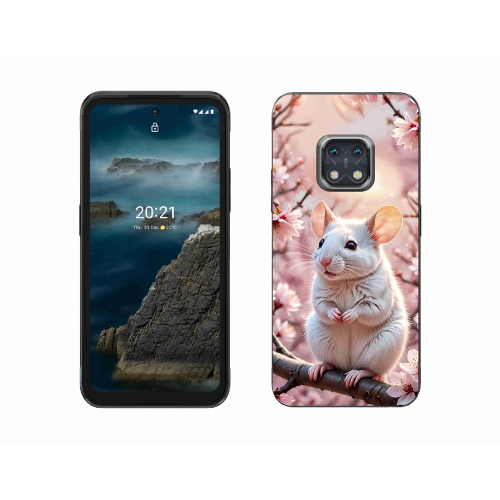 mmCase gél tok a Nokia XR20-hoz – fehér egér egy ágon