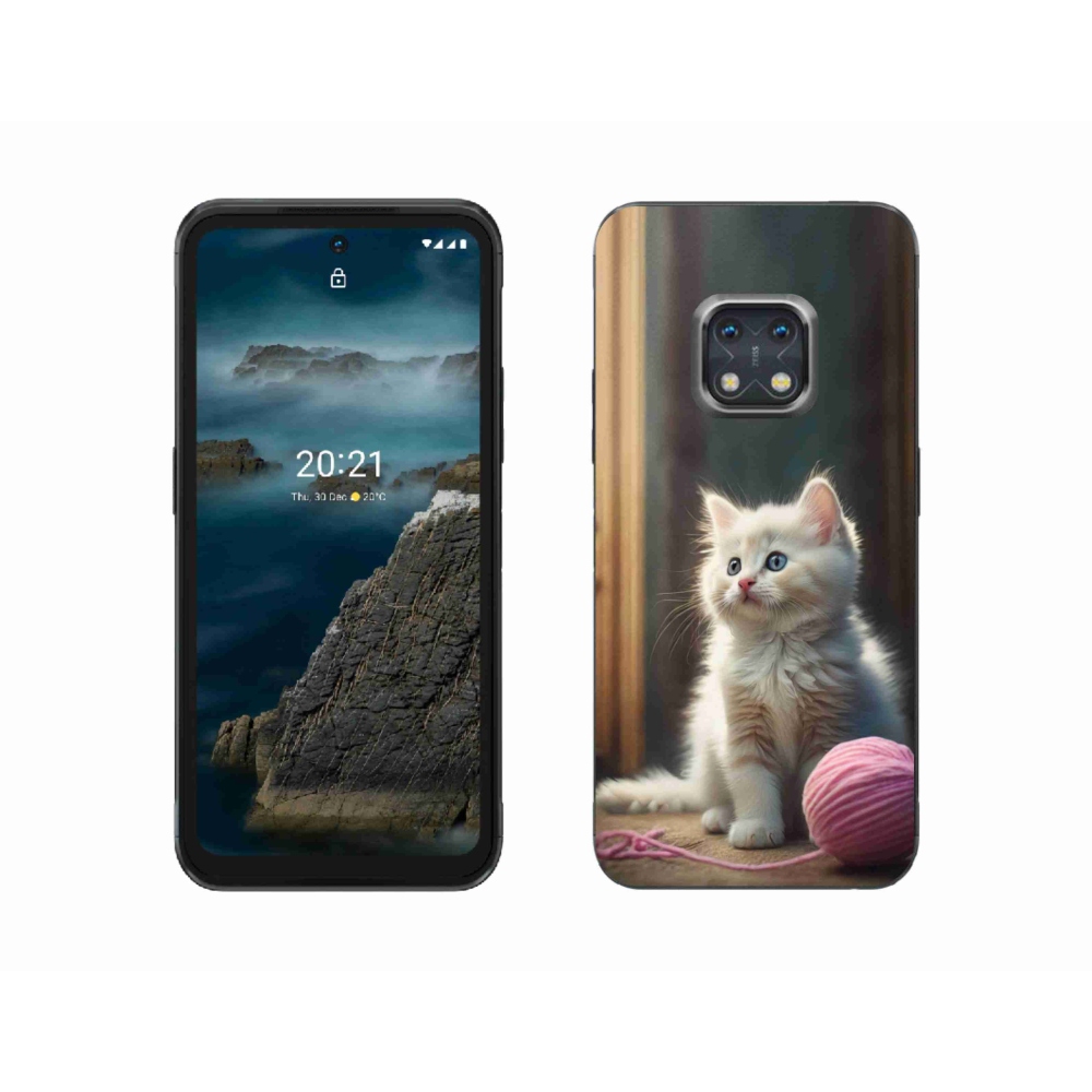 Zselés borítás mmCase a Nokia XR20 készülékhez - fehér cica 2