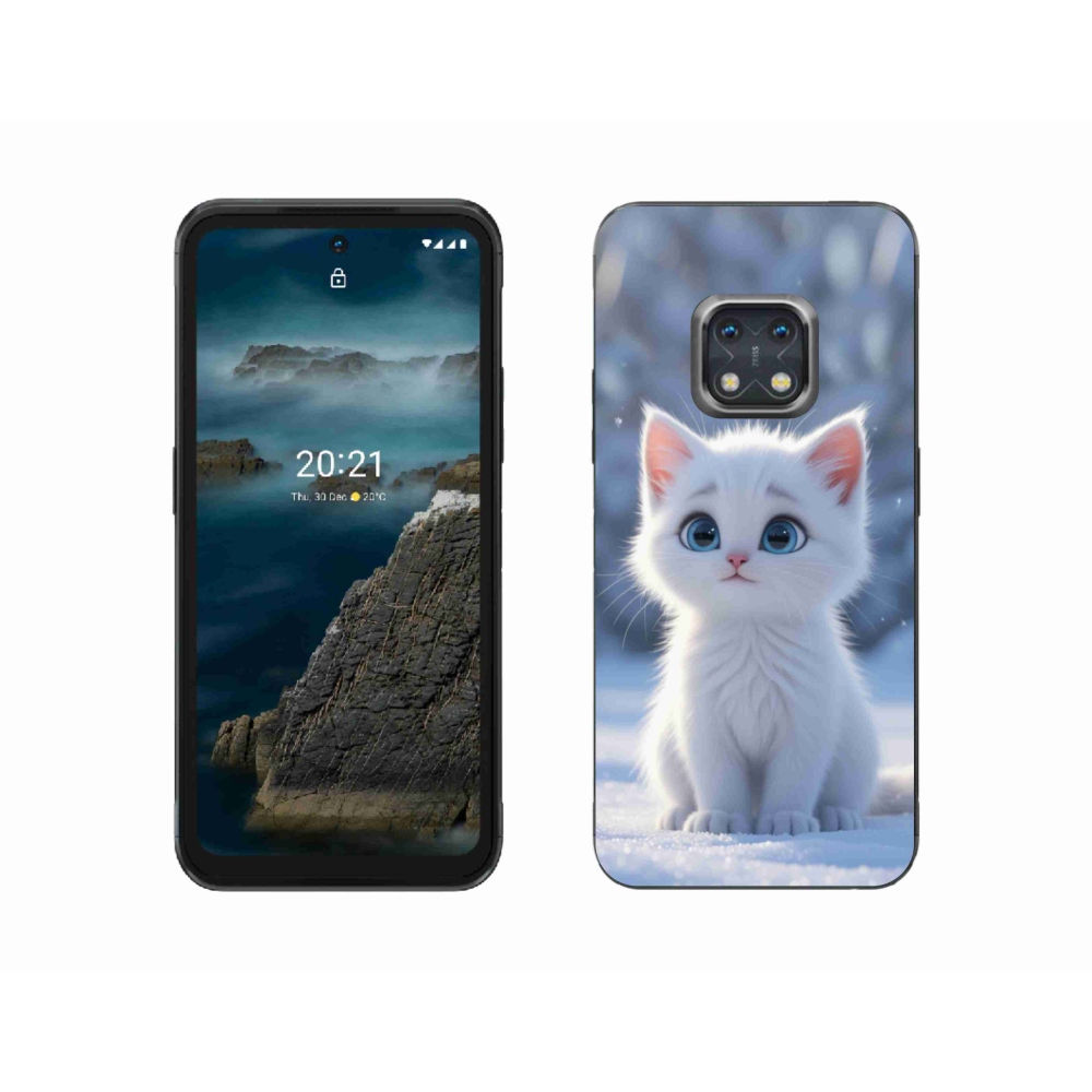 mmCase gél tok a Nokia XR20-hoz – fehér cica 3