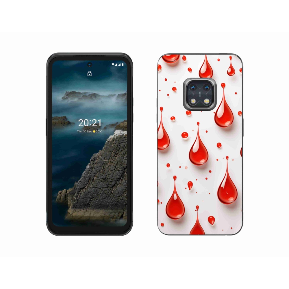 Zselés borítás mmCase a Nokia XR20 készülékhez - piros cseppek