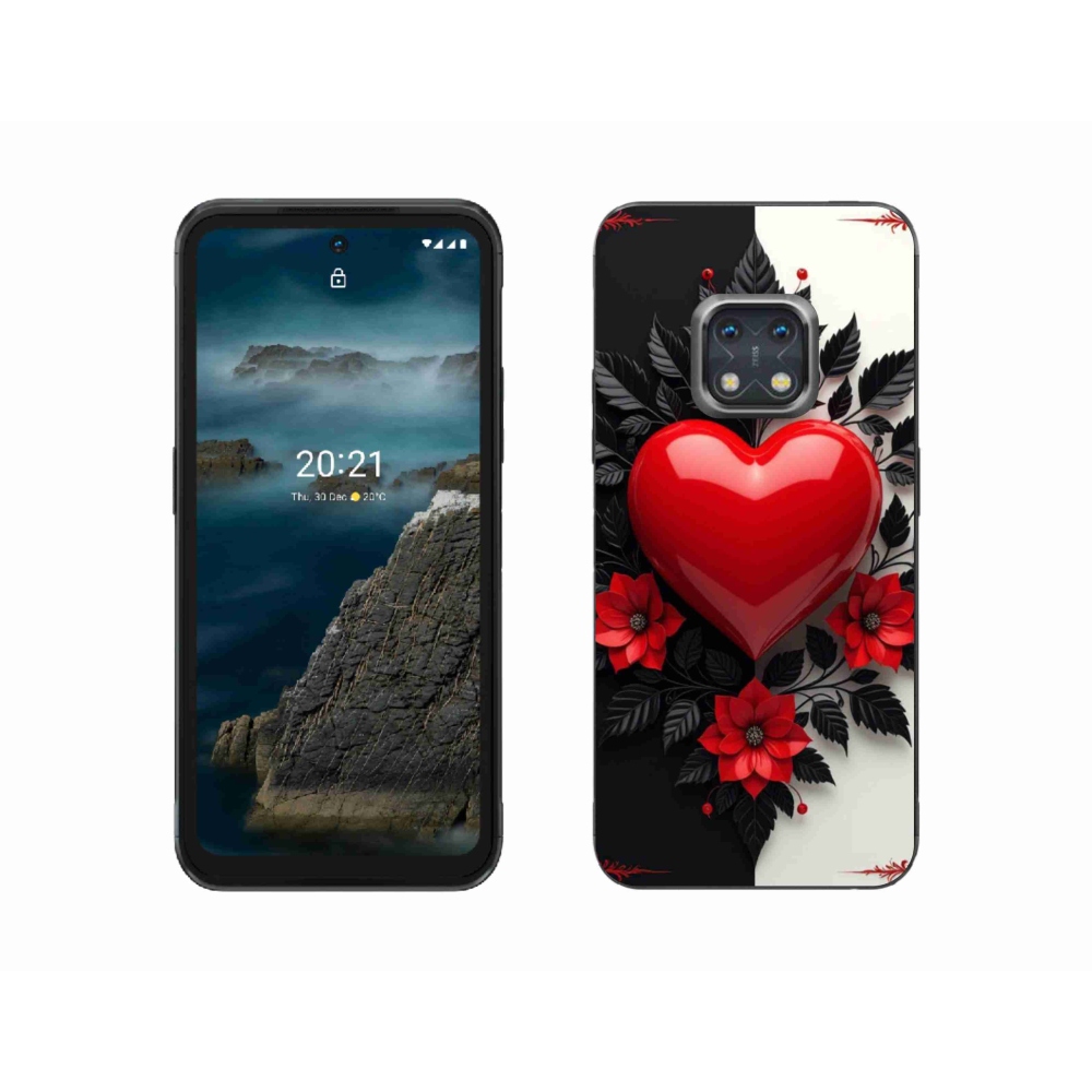Zselés borítás mmCase a Nokia XR20 készülékhez - piros szív