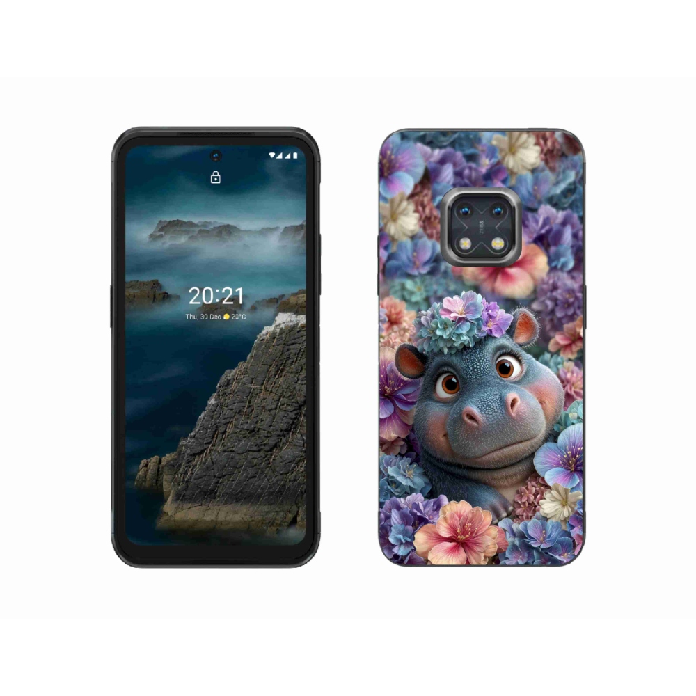 mmCase gél tok a Nokia XR20-hoz – virágos víziló