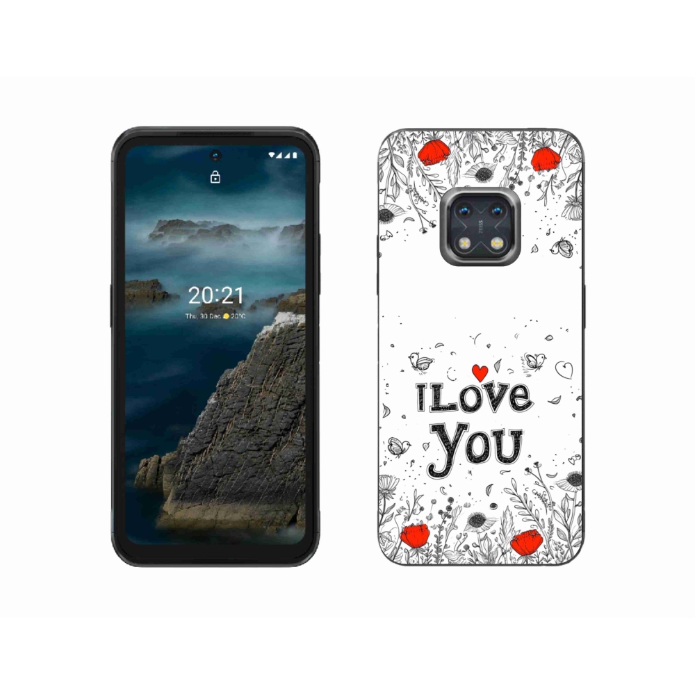 Zselés borítás mmCase a Nokia XR20 készülékhez - I love you fehér háttérrel