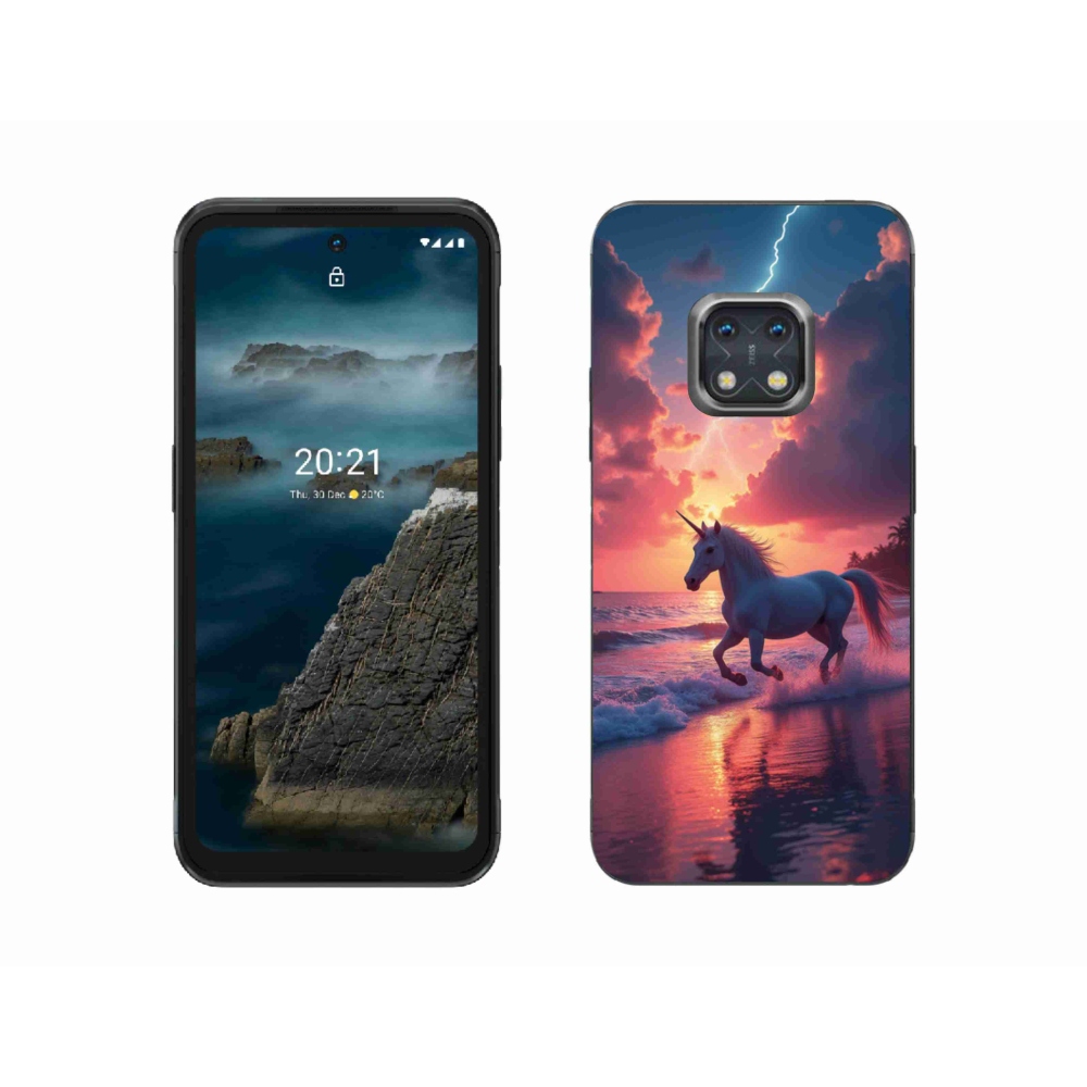 Zselés borítás mmCase a Nokia XR20 készülékhez - egyszarvú a tengerparton