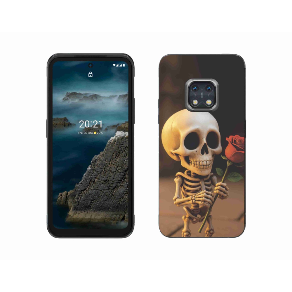 Zselés borítás mmCase a Nokia XR20 készülékhez - csontváz rózsával