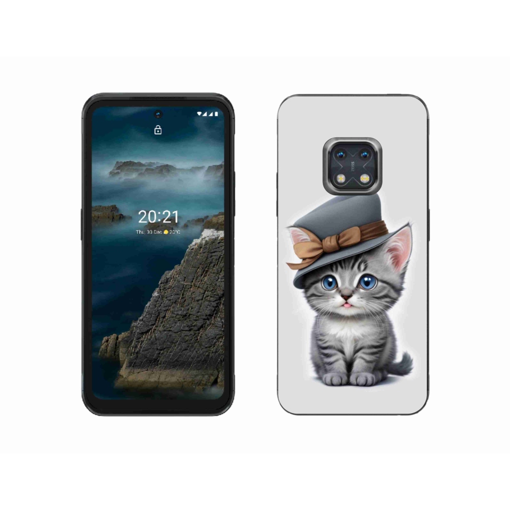 Zselés borítás mmCase a Nokia XR20 készülékhez - cica sapkával