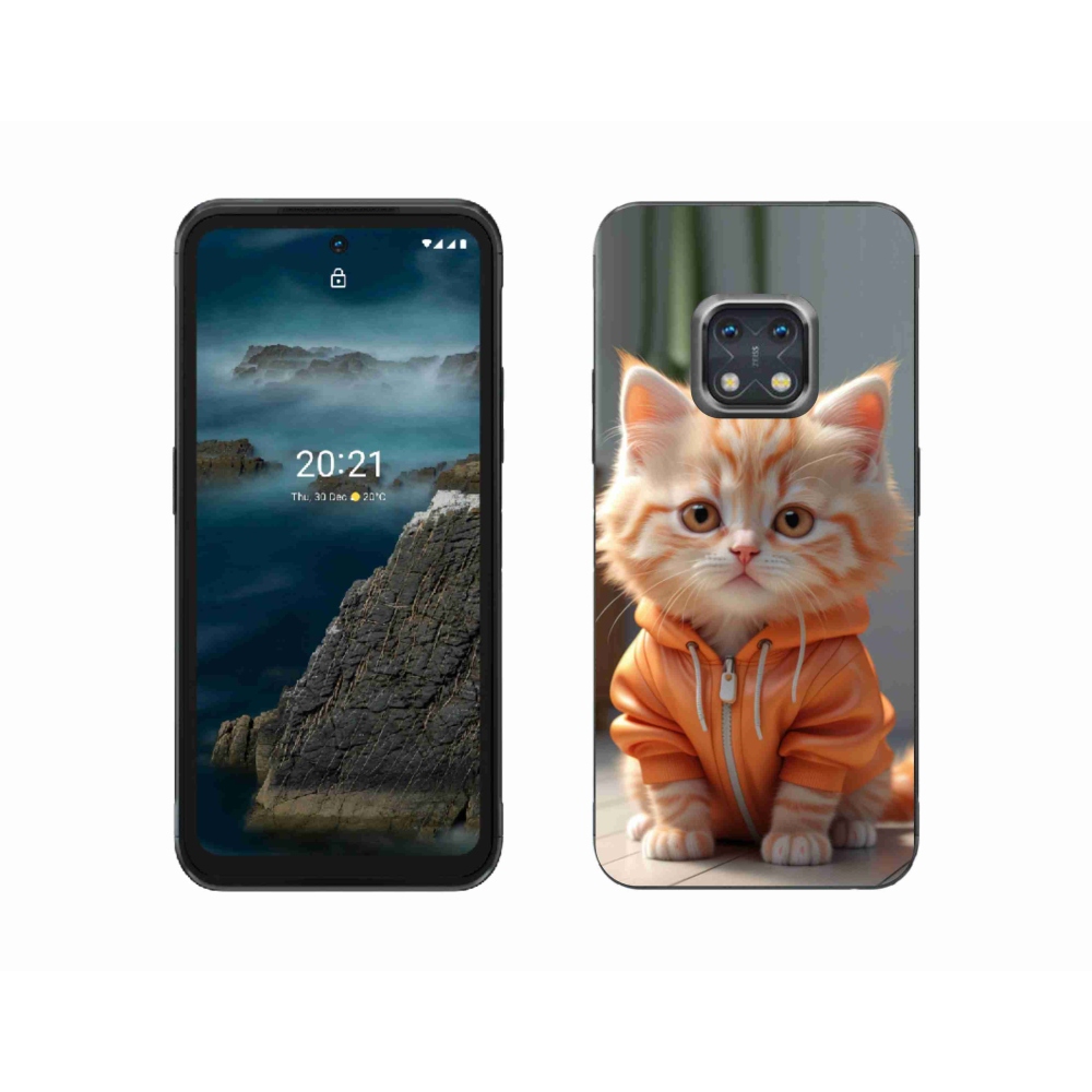 Zselés borítás mmCase a Nokia XR20 készülékhez - cica melegítőben