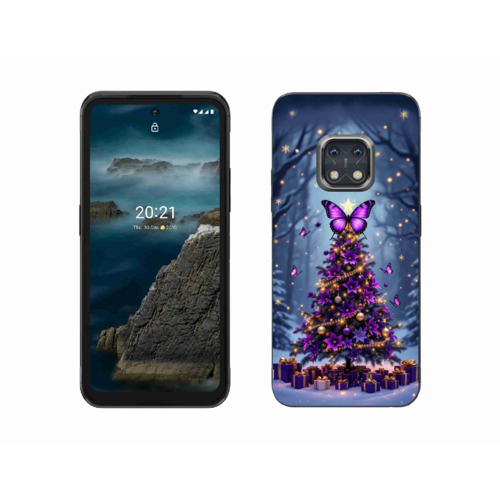 mmCase gél tok a Nokia XR20-hoz – pillangós karácsonyfa