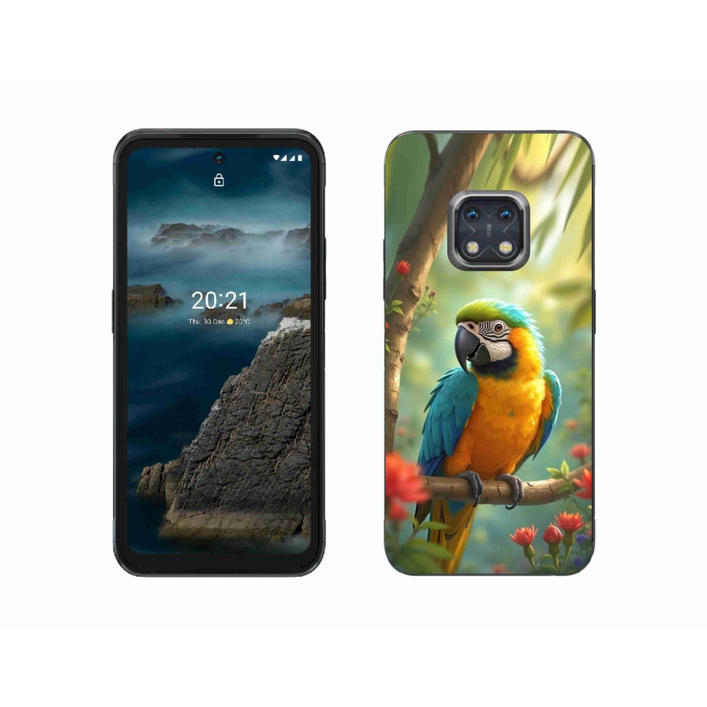 mmCase gél tok a Nokia XR20-hoz – kék-sárga ara papagáj