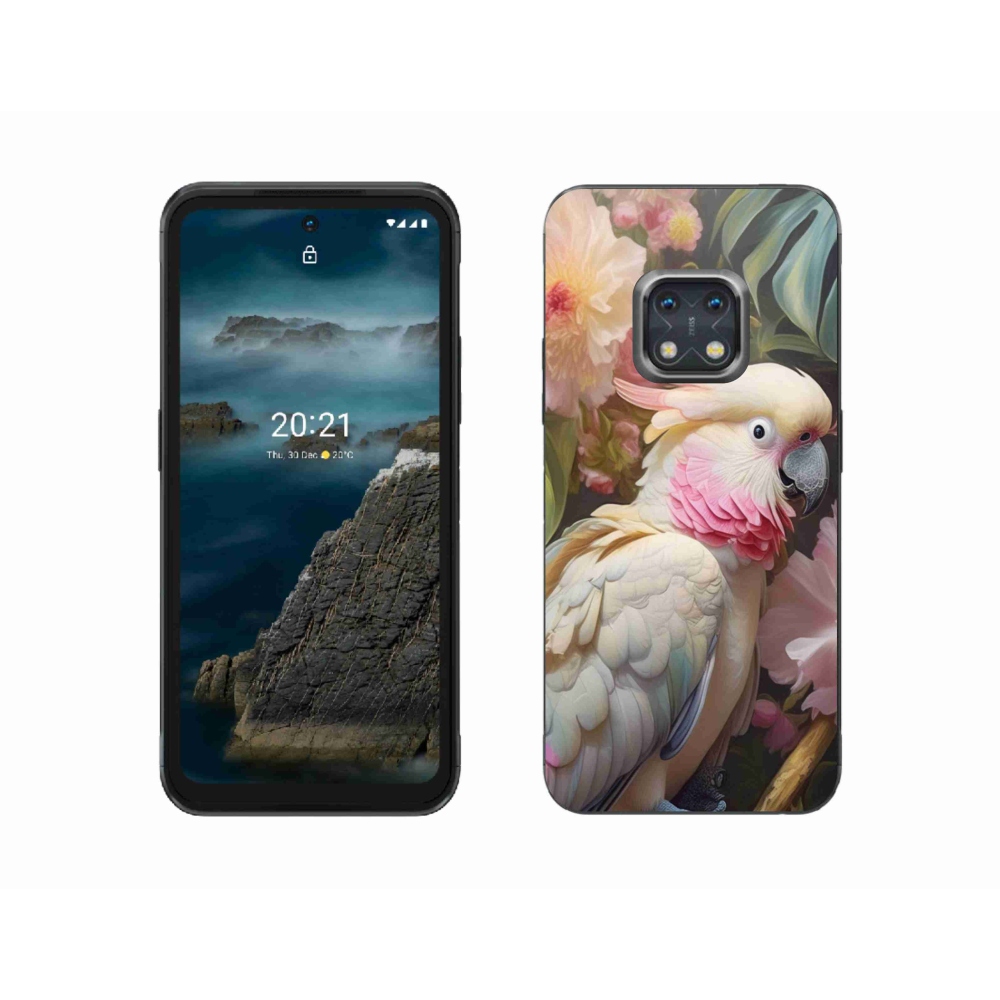 Zselés borítás mmCase a Nokia XR20 készülékhez - papagáj kakadu rózsaszín 2