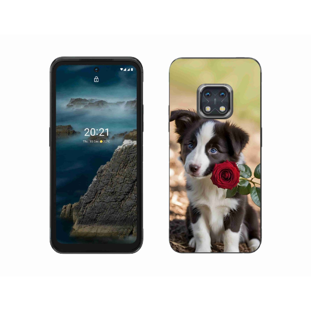 mmCase gél tok a Nokia XR20-hoz – aranyos border collie rózsával