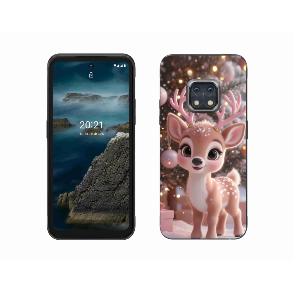 Zselés borítás mmCase a Nokia XR20 készülékhez - aranyos rénszarvas