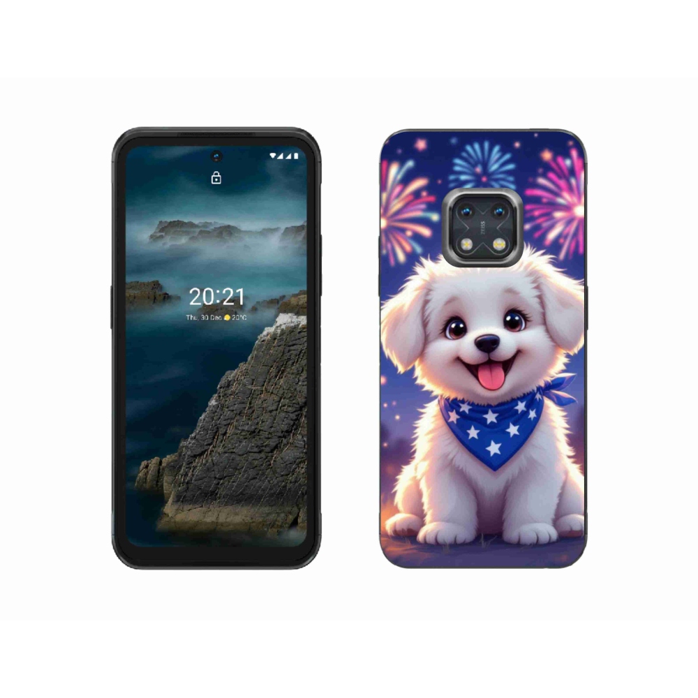Zselés borítás mmCase a Nokia XR20 készülékhez - ünnepi kiskutya