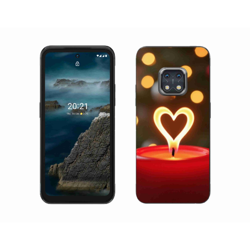 Zselés borítás mmCase a Nokia XR20 készülékhez - lángoló szíve