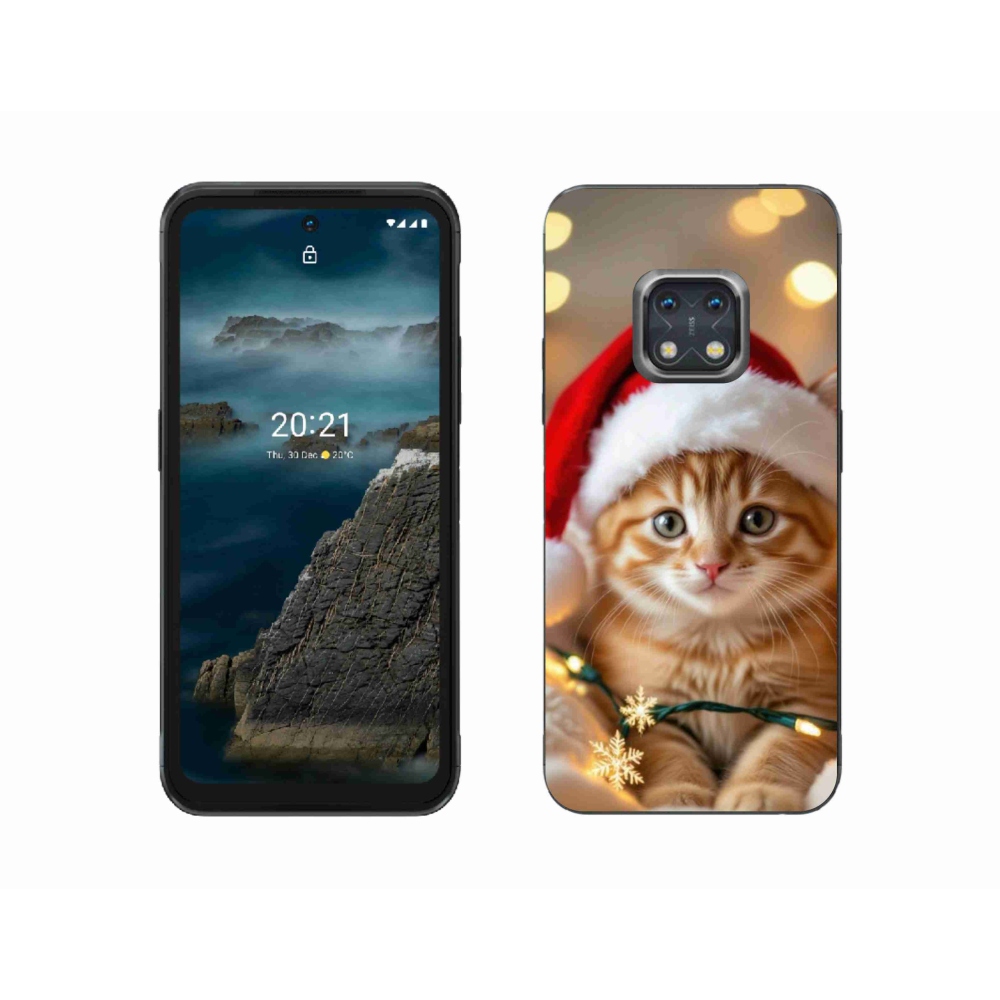 Gél borítás mmCase a Nokia XR20 készülékhez - Karácsonyi cica