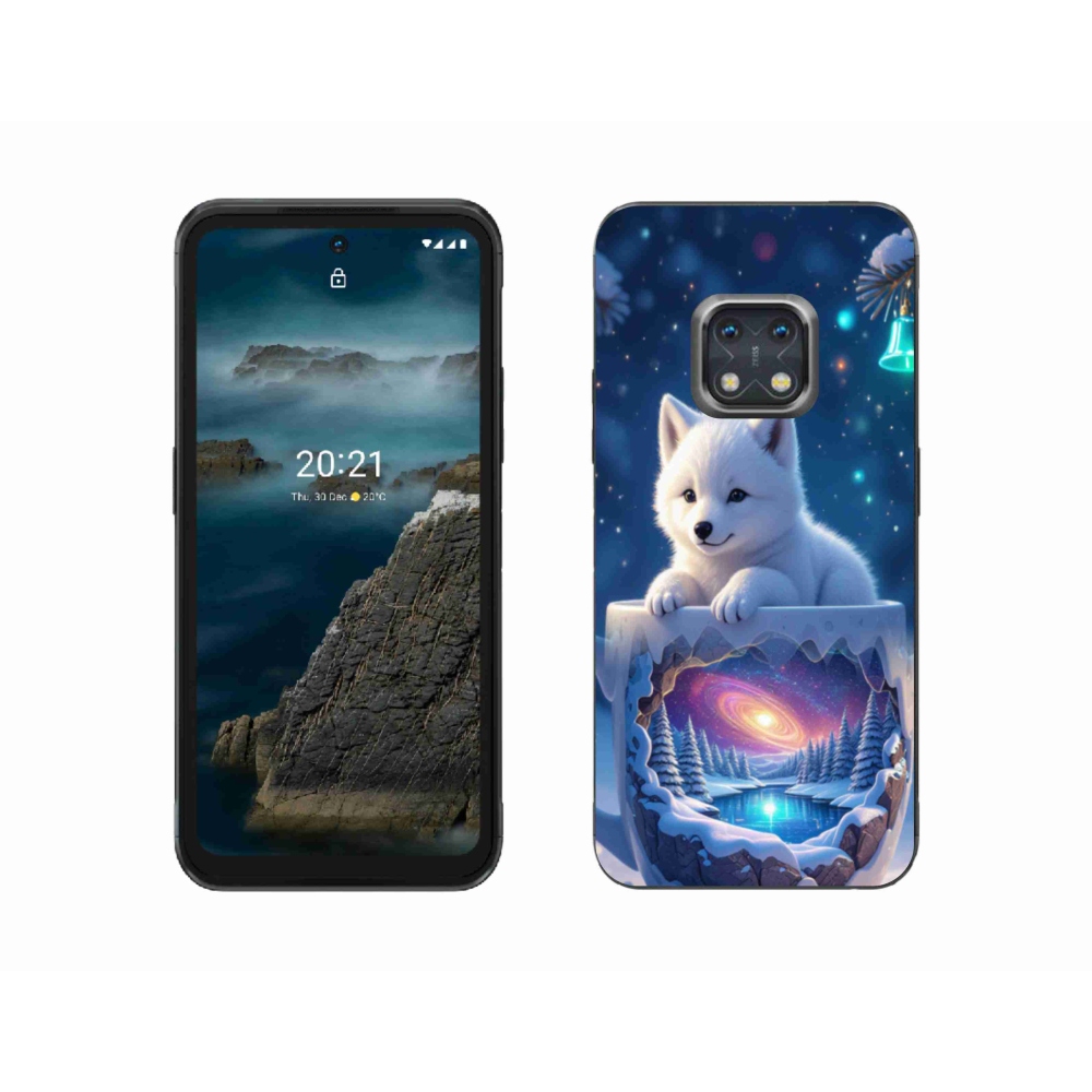 Zselés borítás mmCase a Nokia XR20 készülékhez - Karácsonyi kölyökkutyakölyök