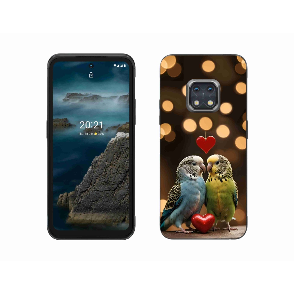 mmCase gél tok a Nokia XR20-hoz – szerelmes papagájok