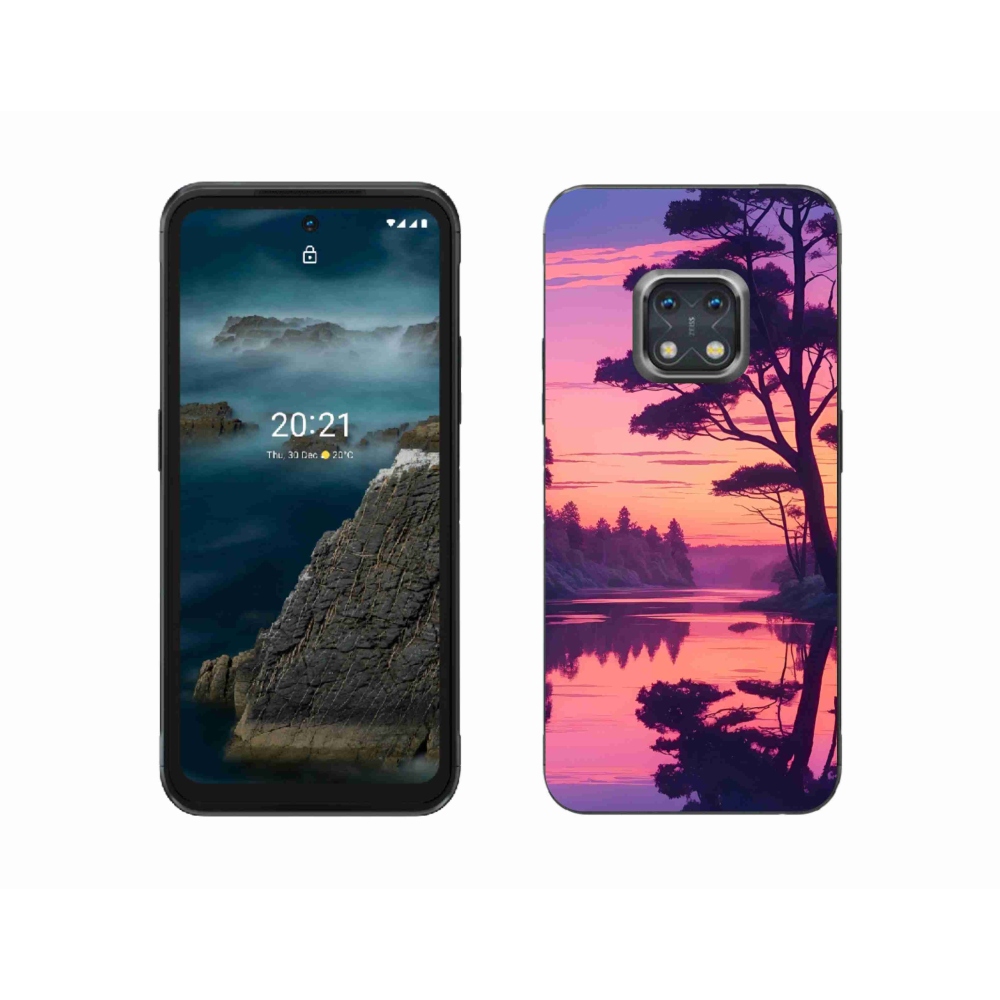 Zselés borítás mmCase a Nokia XR20 készülékhez - naplemente a tó felett