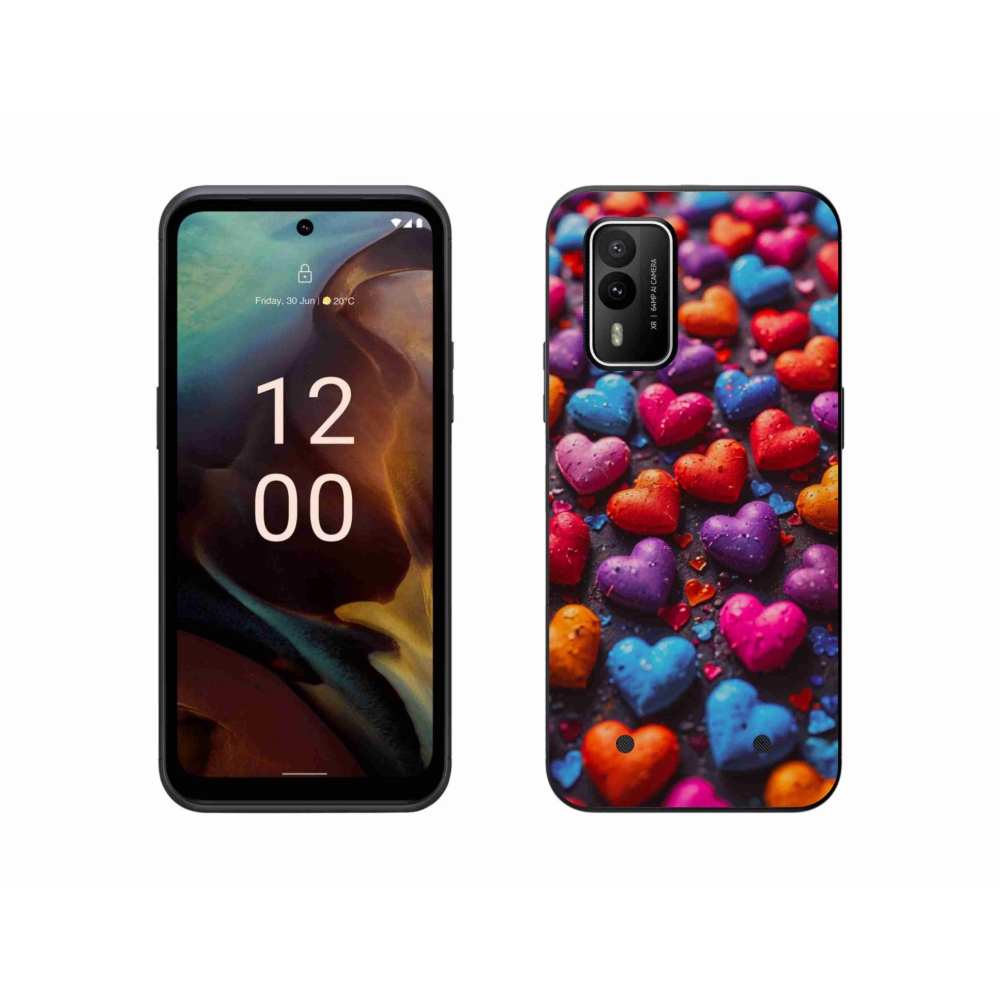 Zselés borítás mmCase a Nokia XR21 készülékhez - színes szív