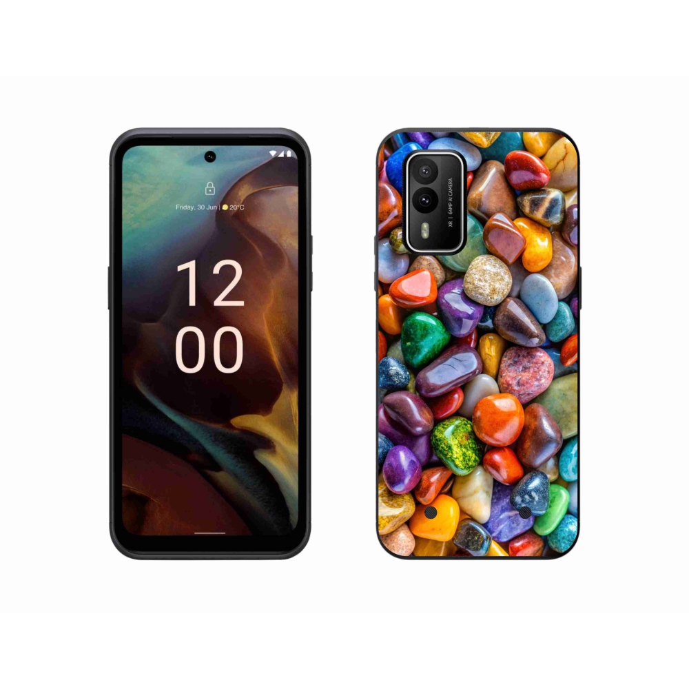 Zselés borítás mmCase a Nokia XR21 készülékhez - színes strasszkövek