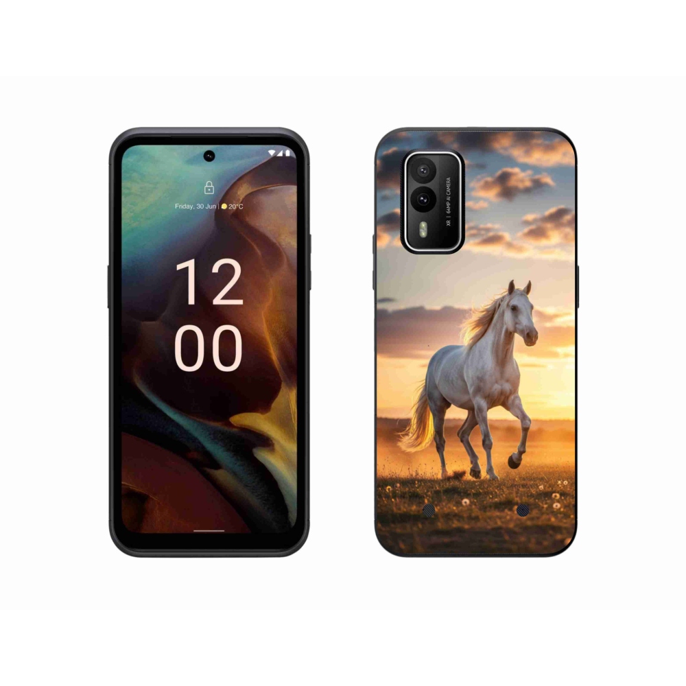 Zselés borítás mmCase a Nokia XR21 készülékhez - futó fehér ló 2