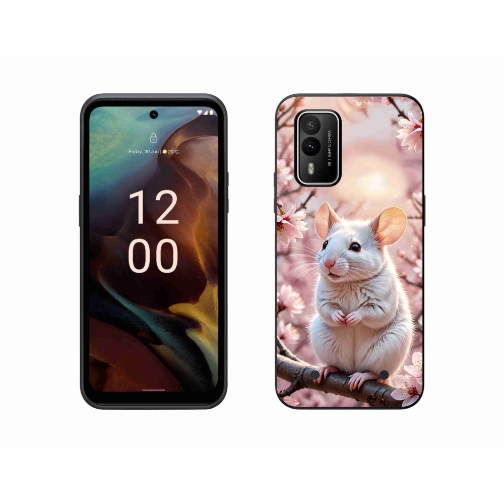 mmCase gél tok a Nokia XR21-hez – fehér egér egy ágon