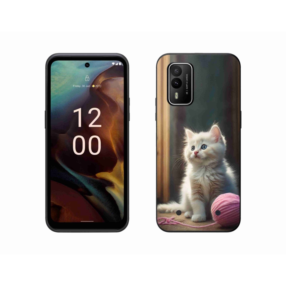 Zselés borítás mmCase a Nokia XR21 készülékhez - fehér cica 2