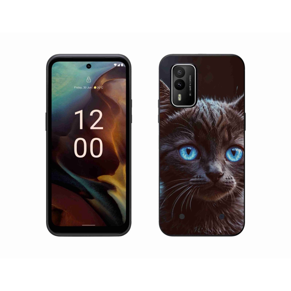 Zselés borítás mmCase a Nokia XR21 készülékhez - fekete cica 2