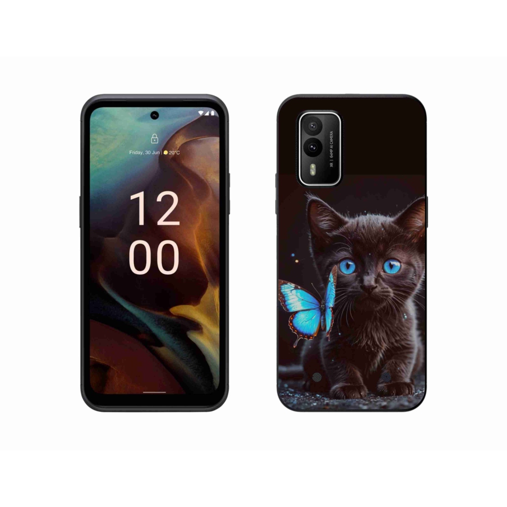 Zselés borítás mmCase a Nokia XR21 készülékhez - fekete cica 3