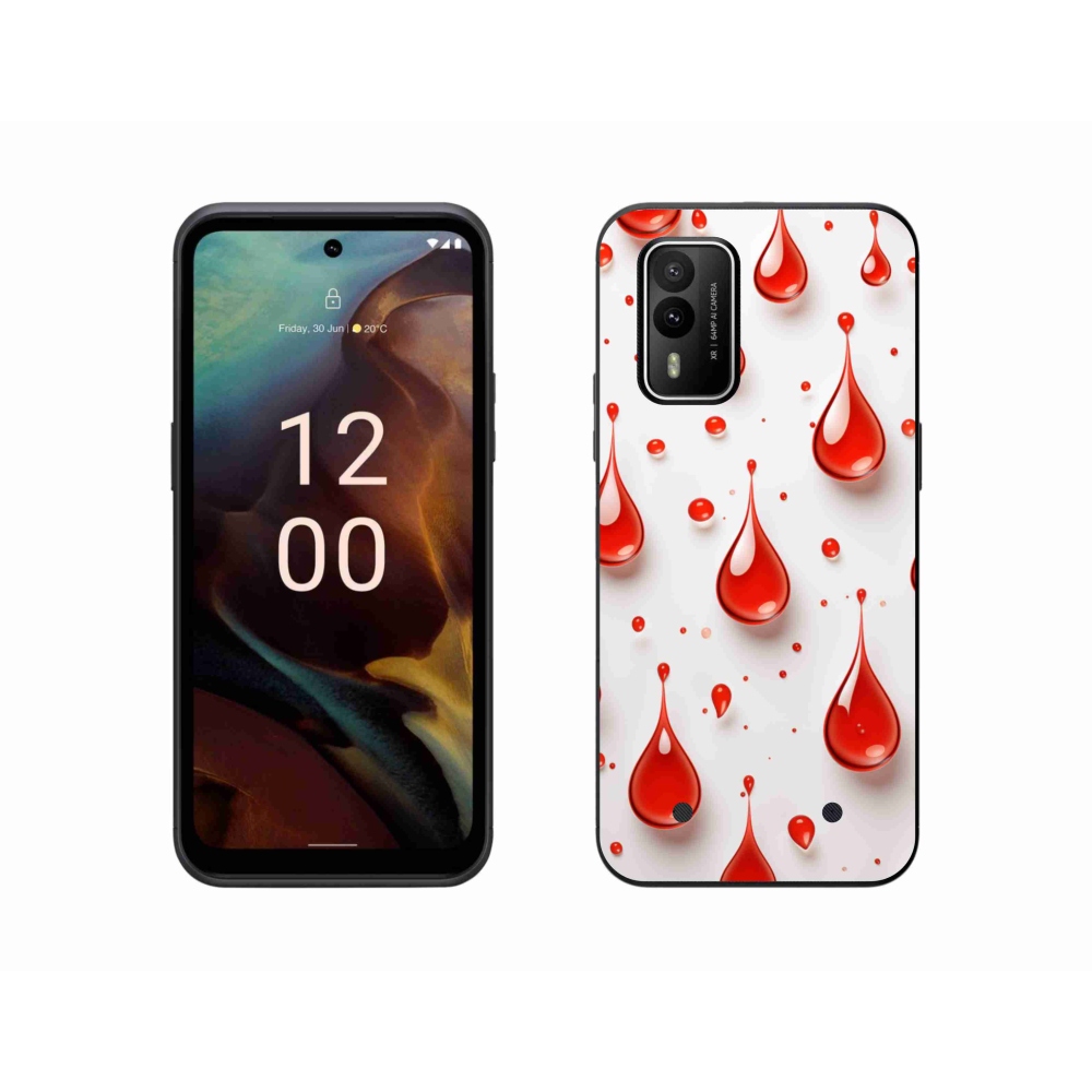 Zselés borítás mmCase a Nokia XR21 készülékhez - piros cseppek