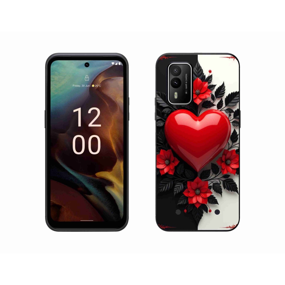 Zselés borítás mmCase a Nokia XR21 készülékhez - piros szív