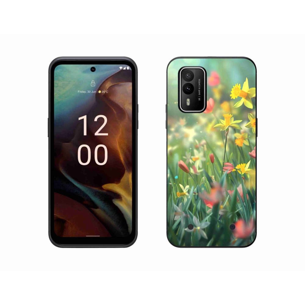 Zselés borítás mmCase a Nokia XR21 készülékhez - tavaszi virágok