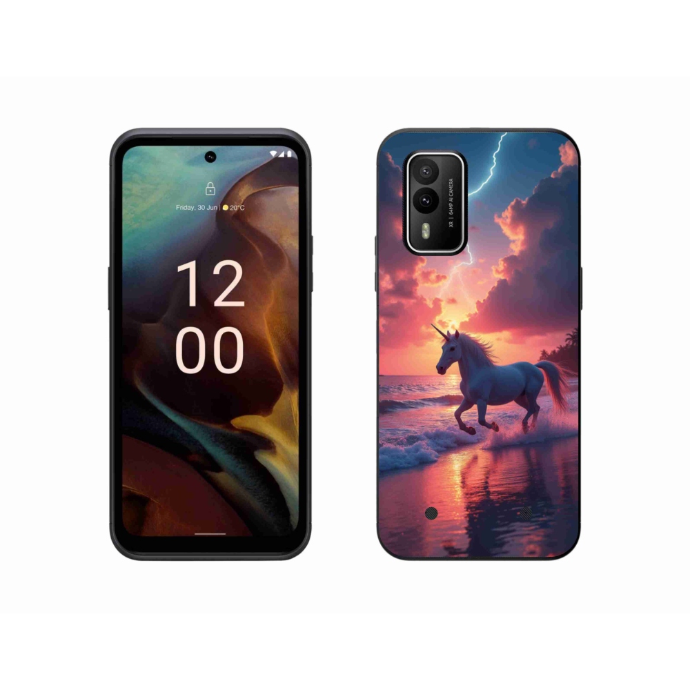 Zselés borítás mmCase a Nokia XR21 készülékhez - egyszarvú a tengerparton