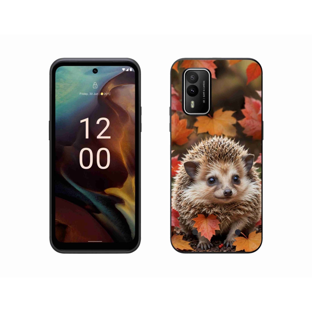 mmCase gélhuzat a Nokia XR21-hez – sündisznó a levelek között