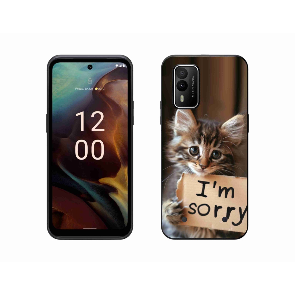 Zselés borítás mmCase a Nokia XR21 készülékhez - macska bocsánatkérése