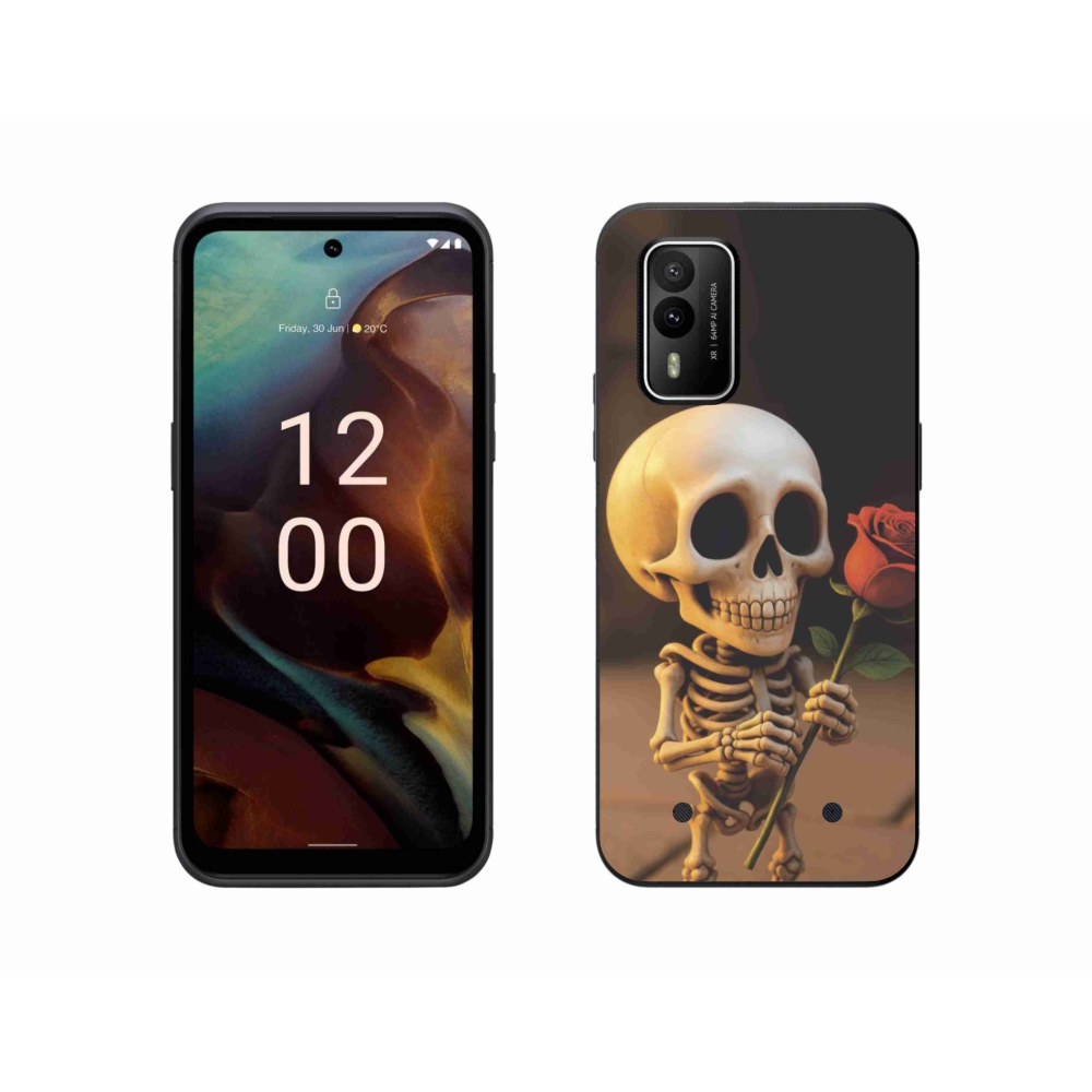 Zselés borítás mmCase a Nokia XR21 készülékhez - csontváz rózsával