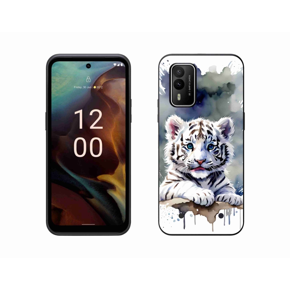 Zselés borítás mmCase a Nokia XR21 készülékhez - fehér tigriskölyök