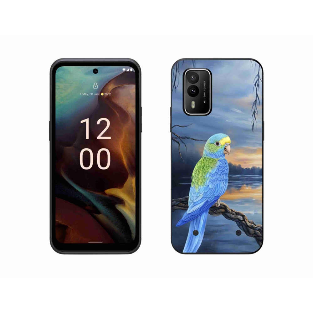 Zselés borítás mmCase a Nokia XR21 készülékhez - kék papagáj