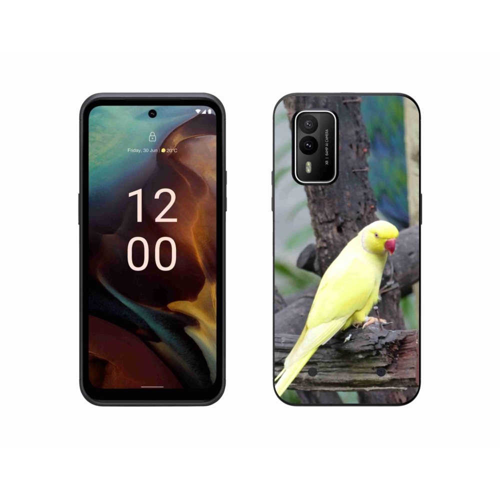 Zselés borítás mmCase a Nokia XR21 készülékhez - papagáj alexander sárga