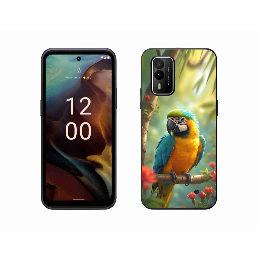 mmCase gélhuzat a Nokia XR21-hez – kék-sárga ara papagáj