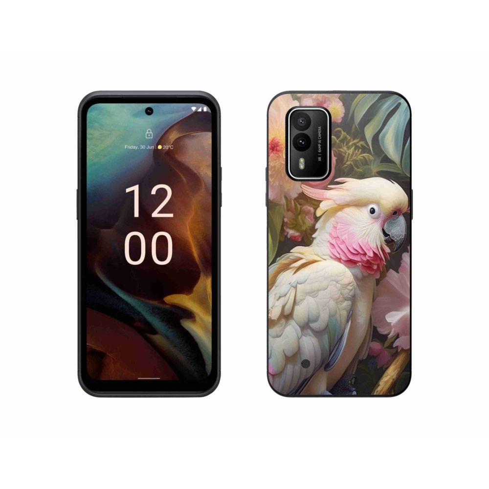 Zselés borítás mmCase a Nokia XR21 készülékhez - papagáj kakadu rózsaszín 2